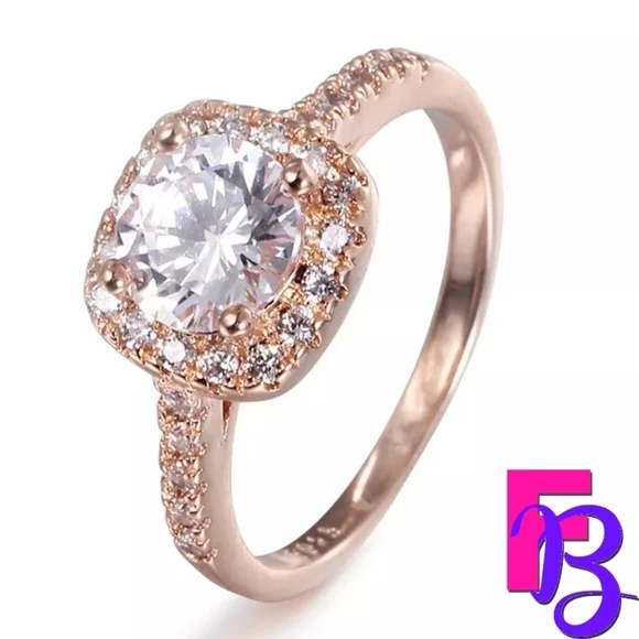 ***NEW!*** Rose Gold Halo CZ Ring - Picture 5 of 8